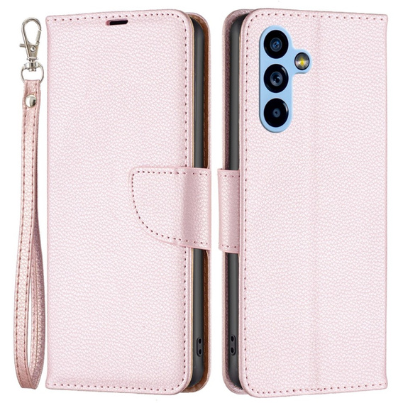 Etui z klapką do Samsung Galaxy A54 5G, Wallet Litchi Magnet, różowe rose gold