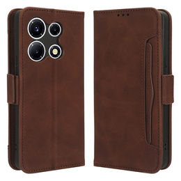 Etui z klapką do Infinix Note 30 VIP, Card Slot, brązowe
