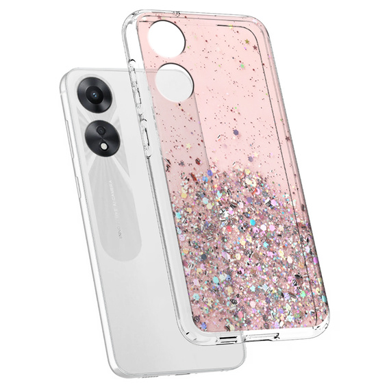 Etui do Oppo A78 5G, Glittery, różowe