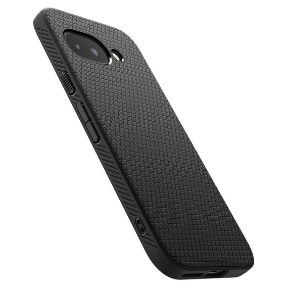 Etui Spigen do Google Pixel 9A, Liquid Air, czarne + Szkło Hartowane 9H