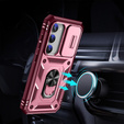 Etui pancerne do Samsung Galaxy S23 Plus, CamShield Slide, różowe / czerwone