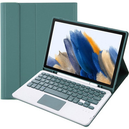 Etui z klawiaturą do Samsung Galaxy Tab A8 10.5 X200 / X205, Touchpad, ciemnozielone