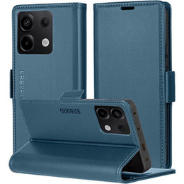 Etui do Xiaomi Redmi Note 13 5G, ERBORD Glossy Litchi, portfel z klapką, niebieskie
