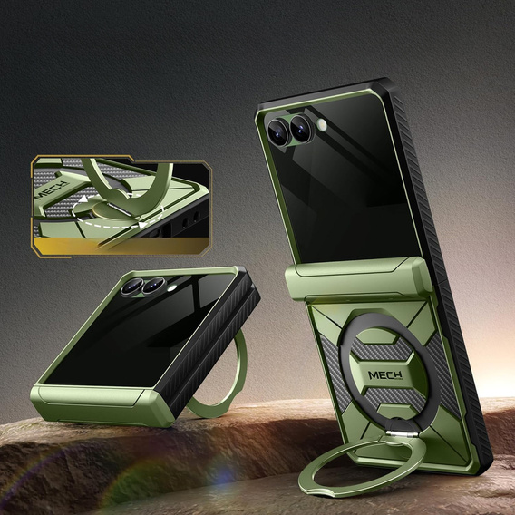 Etui Tongate MECH z MagSafe do Samsung Galaxy Z Flip7 FE / Z Flip6, zielone
