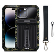 Etui pancerne do iPhone 14 Pro, Metal Hybrid, kamuflaż