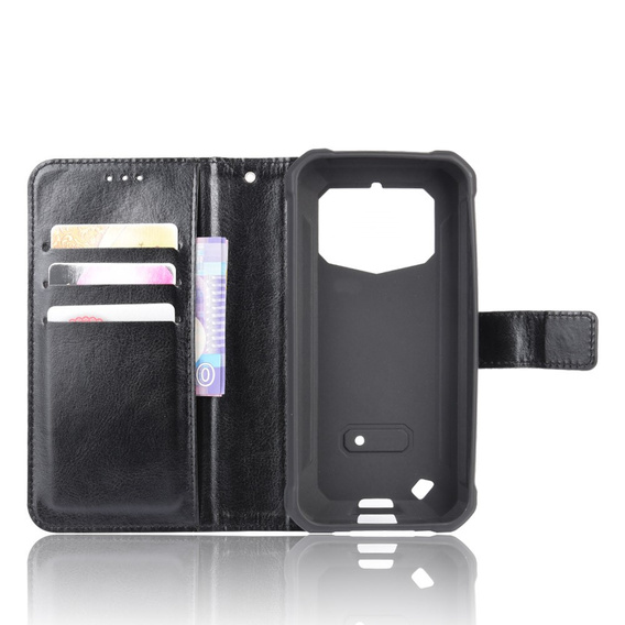 Etui z klapką do Oukitel WP5, Crazy Horse Wallet, czarne