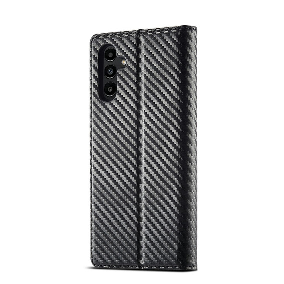 Etui z klapką do Samsung Galaxy S25 FE, Carbon LC.IMEEKE, czarne
