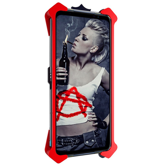 Etui pancerne do Asus ROG Phone 7 5G, Aluminum Alloy, czarne / czerwone