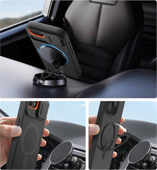 SURITCH – magnetyczne etui ochronne z osłoną kamery i podstawką do iPhone 16e