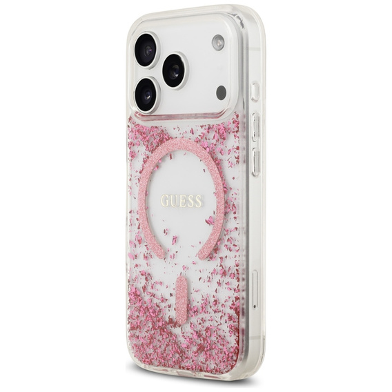 Etui GUESS Resin Bottom Glitter MagSafe do iPhone 17 Pro