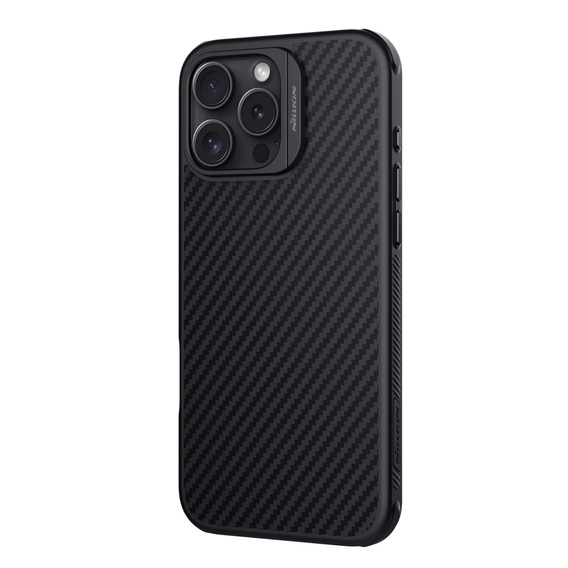 Etui do iPhone 16 Pro Max, pancerne Nillkin, Carbon Fiber, do Magsafe, czarne