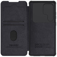 Etui z klapką NILLKIN do Samsung Galaxy S25 Ultra, CamShield Qin Pro, skórzane, czarne