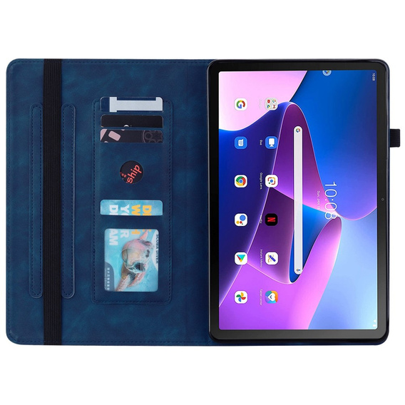 Etui do Lenovo Tab M10 10.1 Gen 3, Wallet Pen Slot, niebieskie