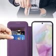 Etui z klapką do Samsung Galaxy A36 5G, RFID Wallet MagSafe z ochroną aparatu, fioletowe