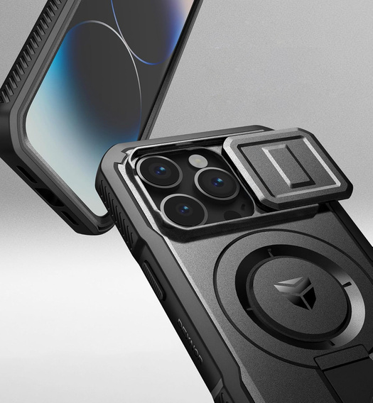 Dexnor Magnet Case – etui do iPhone 14 Pro z osłoną aparatu i podstawką - czarne