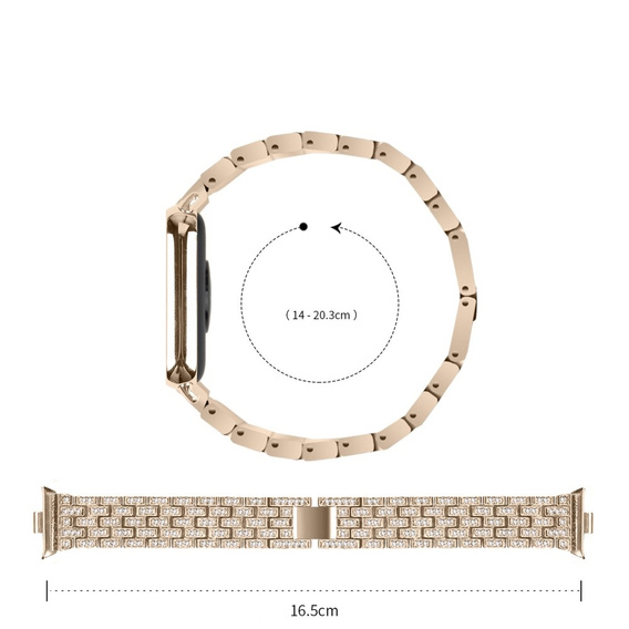 Bransoleta  z Diamentami do Xiaomi Smart Band 8 Pro / Xiaomi Smart Band 9 Pro, Złote