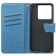 Etui z klapką do Xiaomi Poco X6 5G, Butterfly, niebieskie