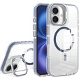 Etui do iPhone 17, do MagSafe, z podstawką, transparentne z granatowymi wstawkami