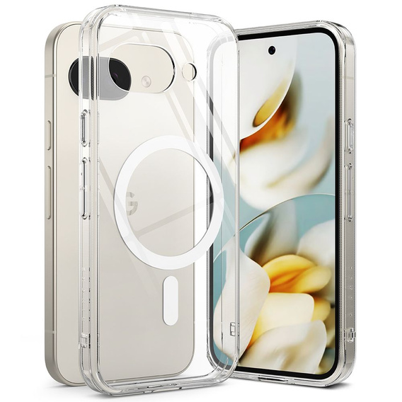 Etui Ringke do Google Pixel 9A, Fusion MagSafe, Przezroczyste + Szkło Hartowane 9H