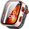 2w1 Etui z twardą ramką i szkłem hartowanym do Huawei Watch Fit 4 Pro - matowe różowe