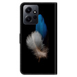 Etui z klapką do Xiaomi Redmi Note 12 4G, Wallet, Feathers czarne