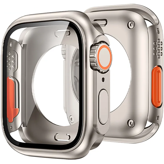 Zestaw Pasek Nylonowy + Etui 2w1 do Apple Watch 7/8/9 45mm, Czerwony