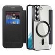 Etui z klapką do Samsung Galaxy S22 5G, RFID Wallet MagSafe z ochroną aparatu, czarne