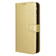 Etui z klapką do Infinix Note 40 Pro, Crazy Horse Wallet, złote