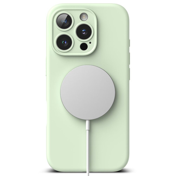 Etui Ringke do iPhone 16 Pro Max, Silicone MagSafe, zielone + Szkło Hartowane 9H