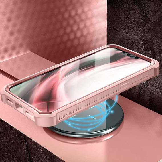 Etui pancerne do iPhone 13 Pro, Dexnor Full Body, różowe rose gold