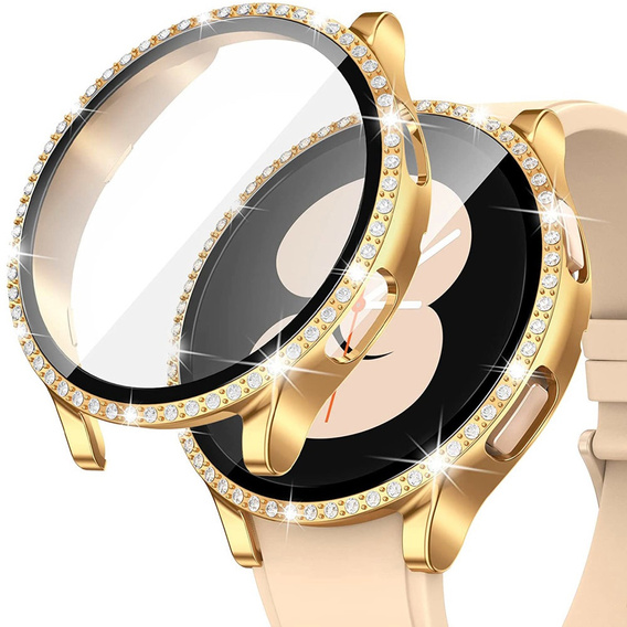 2w1 Etui + Szkło Hartowane do Samsung Galaxy Watch 6 40mm, Złote