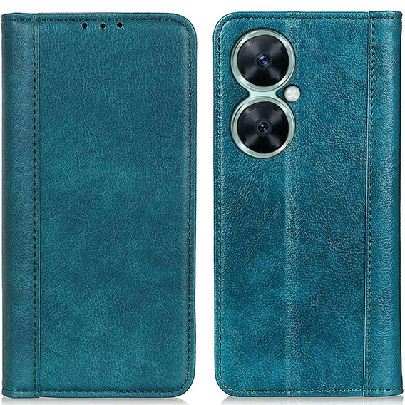Etui do Huawei Nova 11i, Wallet Litchi Leather, zielone