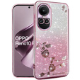 Etui Rhinestone do Oppo Reno 10 / 10 Pro, różowe rose gold