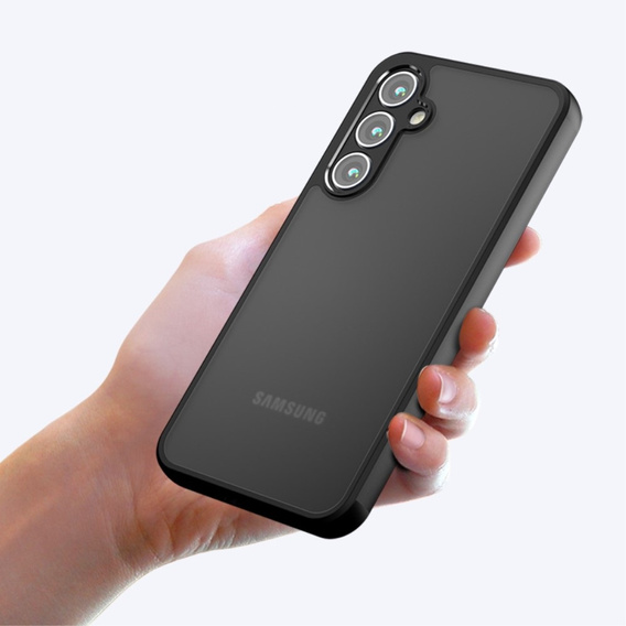 Etui do Samsung Galaxy A55 5G, Matte Hybrid, z ochroną aparatu, przezroczyste / czarne