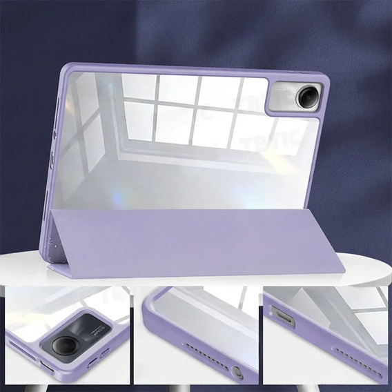 Etui Smartcase Hybrid do Xiaomi Redmi Pad SE 11", z miejscem na rysik – fioletowe Marble