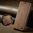 Etui CASEME do Huawei P30 Pro, Leather Wallet Case, brązowe
