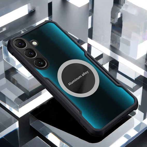 Etui do Samsung Galaxy M35, z blaszką magnetyczne, przezroczyste / czarne