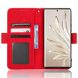 Etui z klapką do Honor 70 5G, Card Slot, czerwone