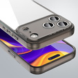 Etui silikonowe do iPhone 17 Pro, z twardym tyłem, przydymione czarne