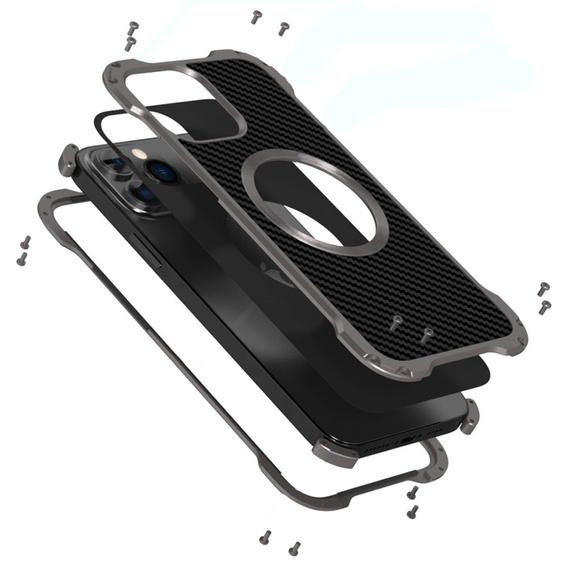 Etui R-JUST do iPhone 13 Pro, pancerne, do MagSafe, czarne