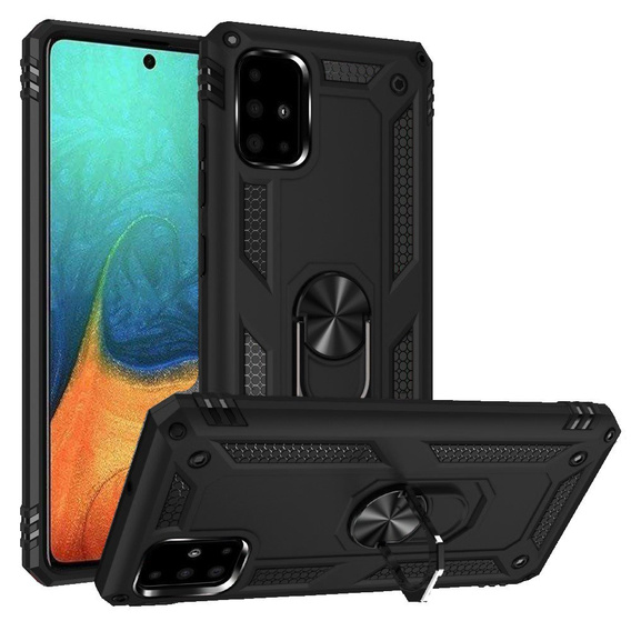 Etui pancerne do Samsung Galaxy A51, Nox Case Ring, czarne