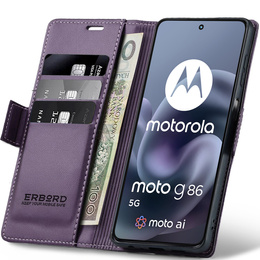 Etui ERBORD Glossy Litchi portfel z klapką do Motorola Moto G86 5G / G86 Power 5G