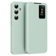 Etui z klapką do Samsung Galaxy S24 FE, Smart View Wallet, zielone