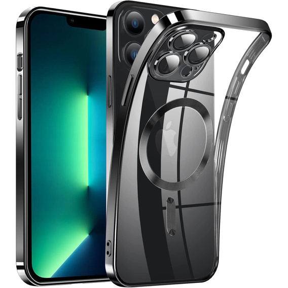 Zestaw Etui do iPhone 13 Pro, MagSafe Hybrid, czarne + Szkło