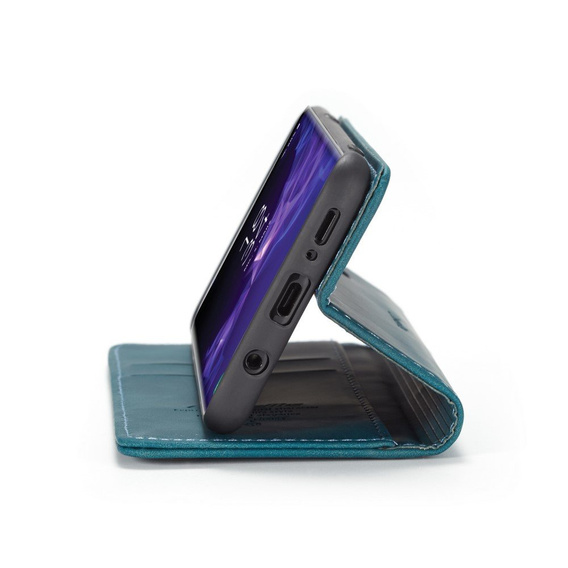 Etui CASEME do Samsung Galaxy S9 Plus, Leather Wallet Case, niebieskie