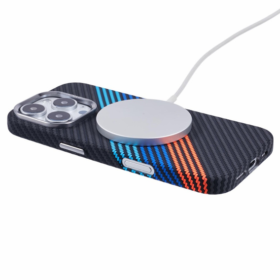 Etui do iPhone 16 Pro, Carbon Fiber MagSafe, granatowe