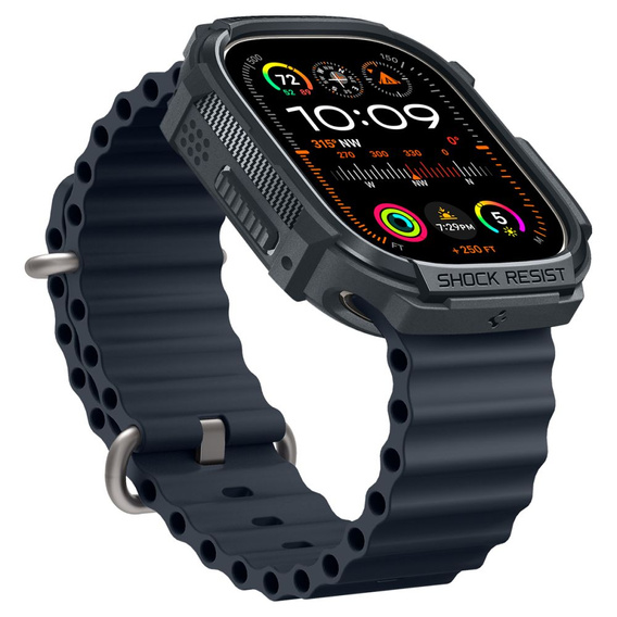 Etui Spigen Rugged Armor Dark Gray do Apple Watch Ultra 1 / 2 (49 mm)
