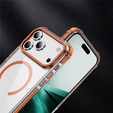 Etui pancerne do MagSafe bezbarwne z pomarańczowymi bokami do iPhone 17 Pro