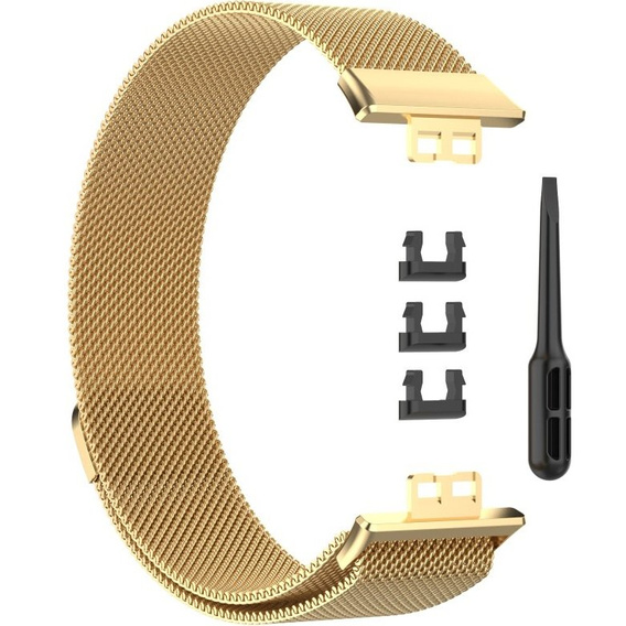 Pasek Bransoleta Milanese do Huawei Watch Fit, Złoty