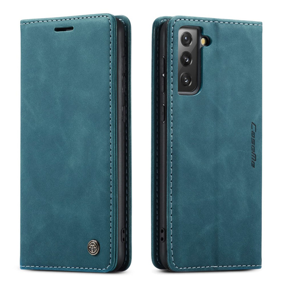 Etui CASEME do Samsung Galaxy S21 FE, Leather Wallet Case, zielone